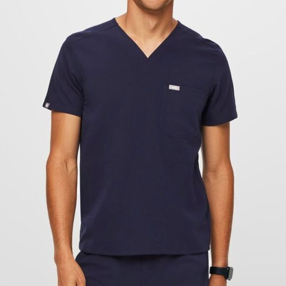 FIGS Men's Chisec Three-Pocket Scrub Top Navy L - Picture 1 of 7